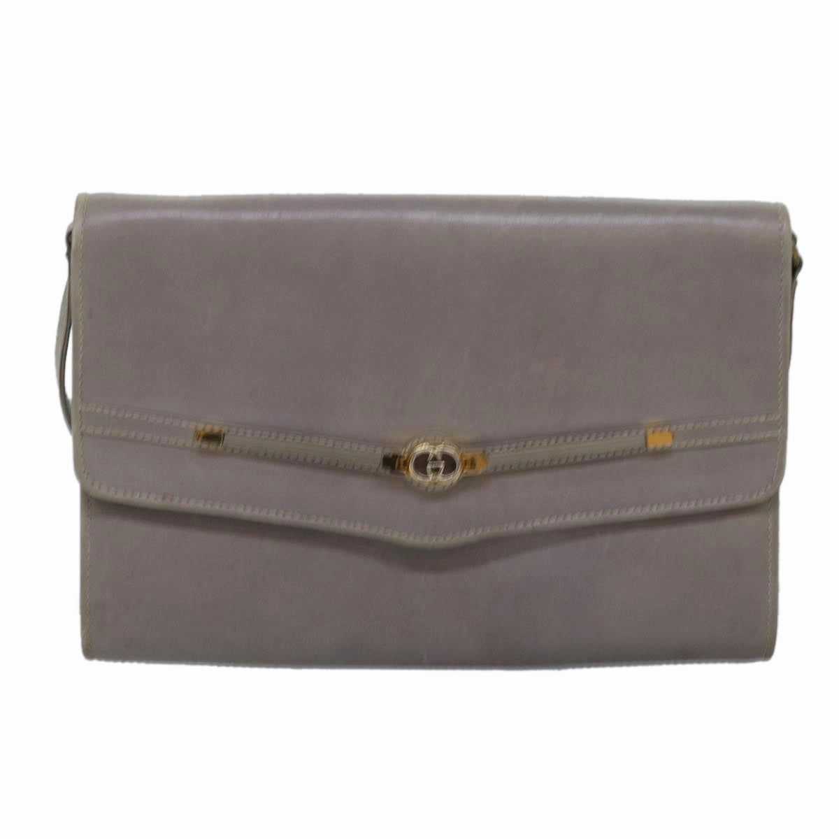 GUCCI Shoulder Bag Leather Gray 004 406 2008  77459