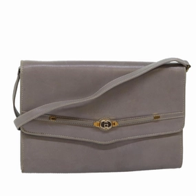 GUCCI Shoulder Bag Leather Gray 004 406 2008  77459