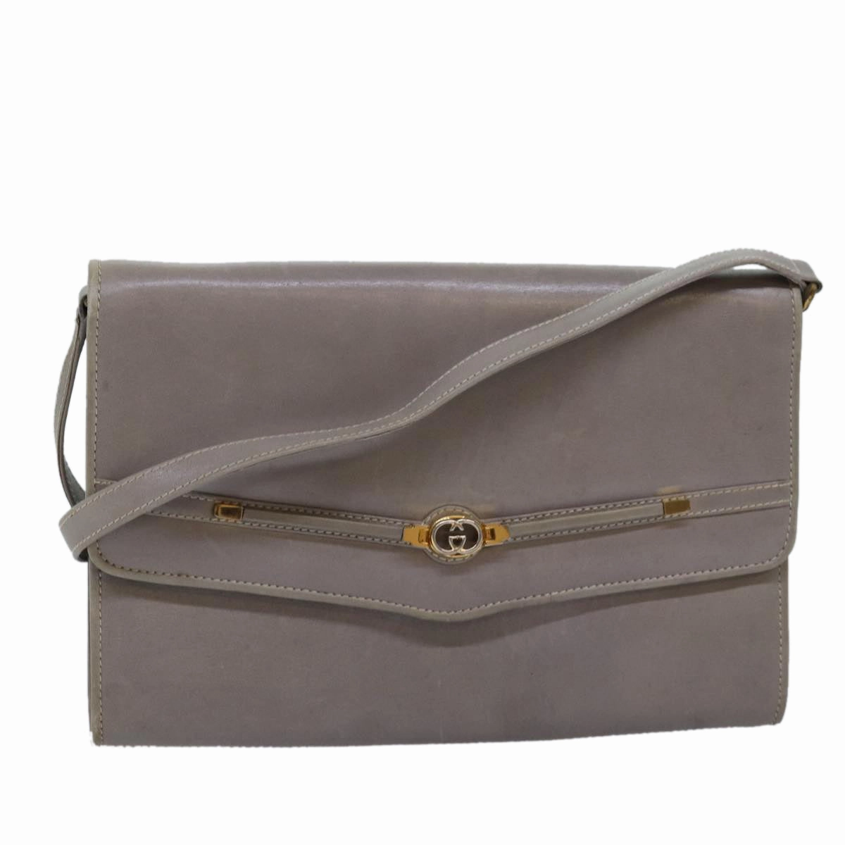 GUCCI Shoulder Bag Leather Gray 004 406 2008  77459