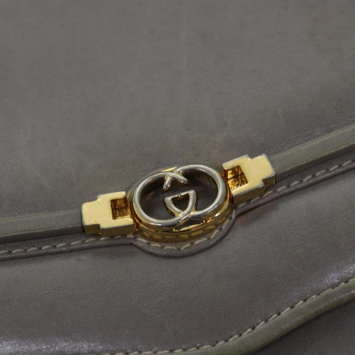 GUCCI Shoulder Bag Leather Gray 004 406 2008  77459