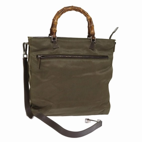GUCCI Shoulder Bag Nylon Khaki 001 1095 1878  76119