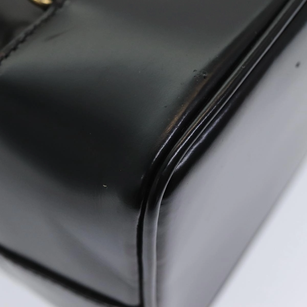 GUCCI Shoulder Bag Patent leather Black Gold 003 3444 0027  85163