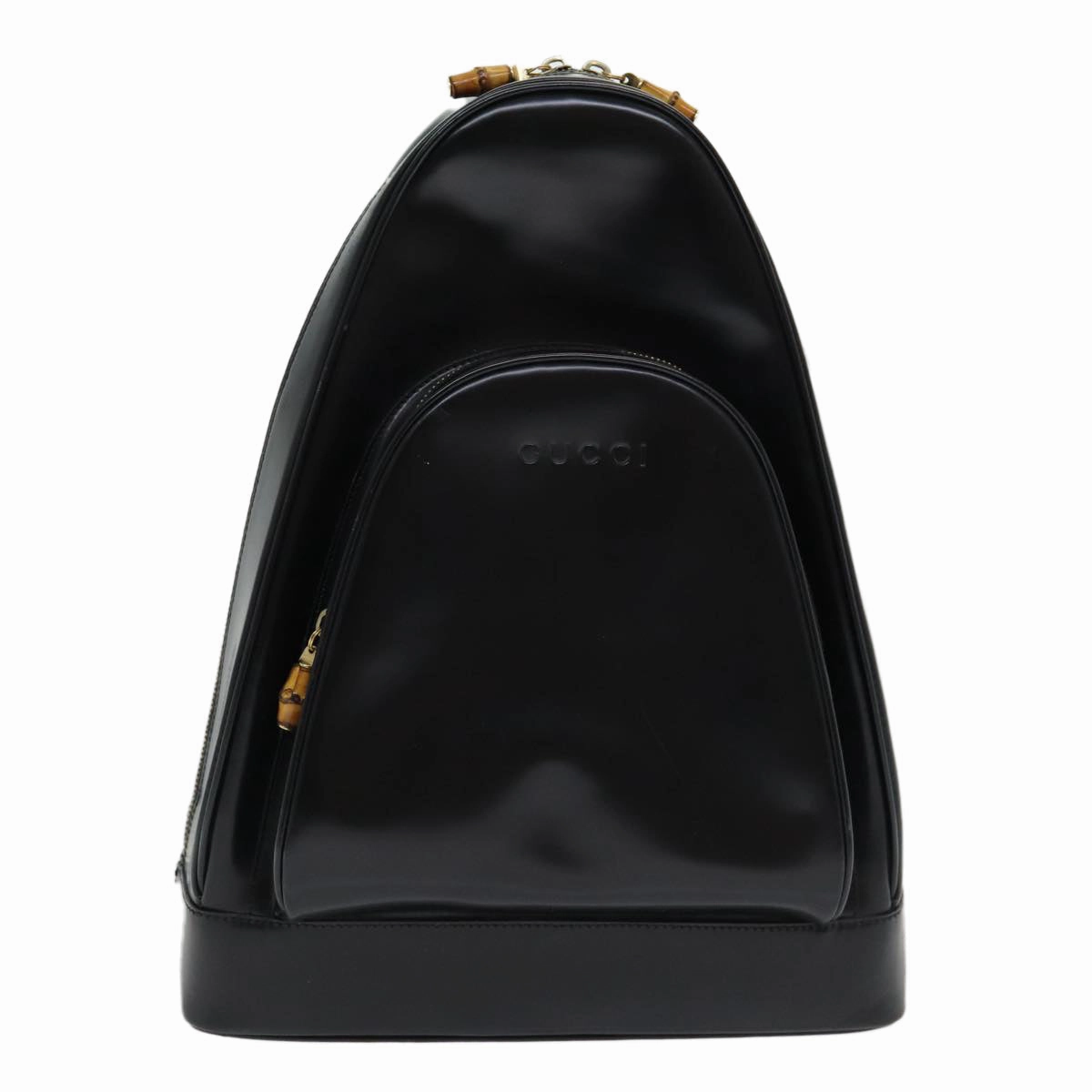 GUCCI Shoulder Bag Patent leather Black Gold 003 3444 0027  85163