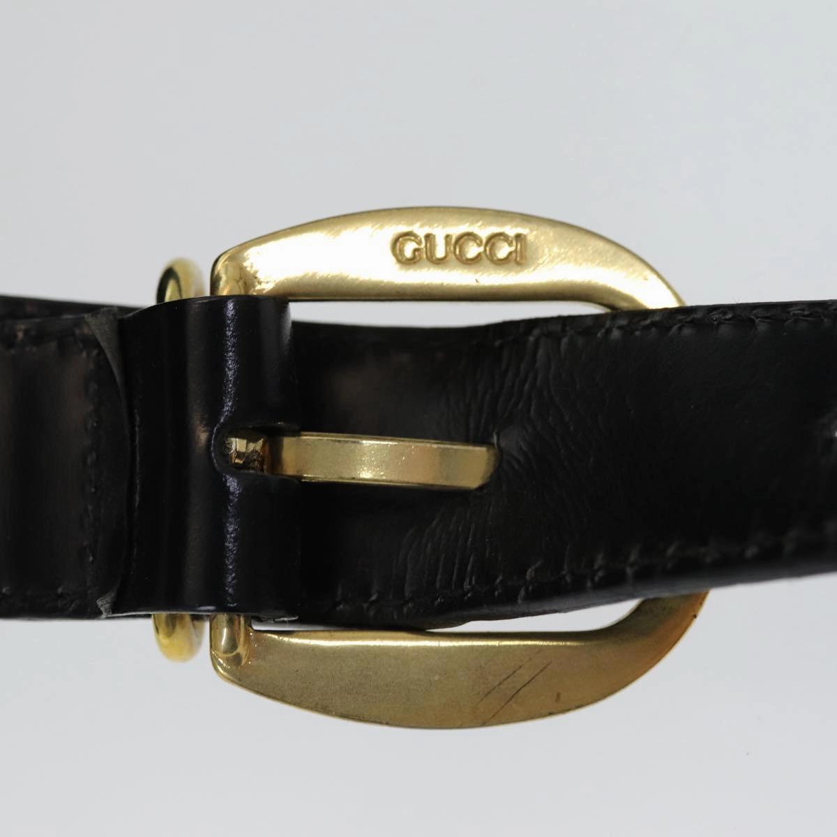 GUCCI Shoulder Bag Patent leather Black Gold 003 3444 0027  85163