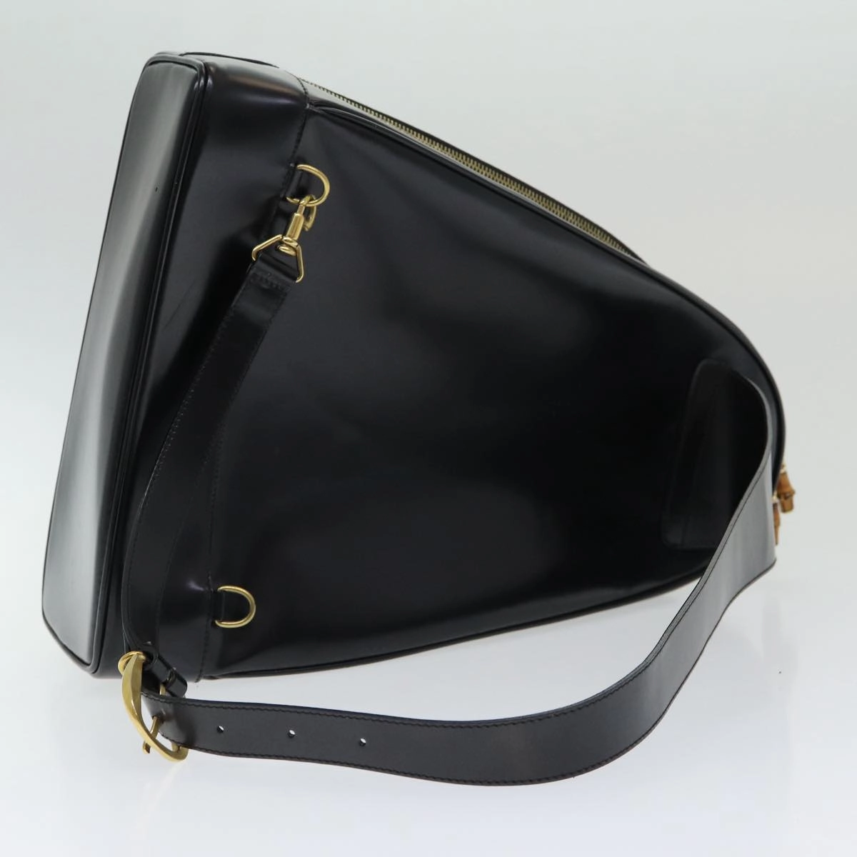 GUCCI Shoulder Bag Patent leather Black Gold 003 3444 0027  85163