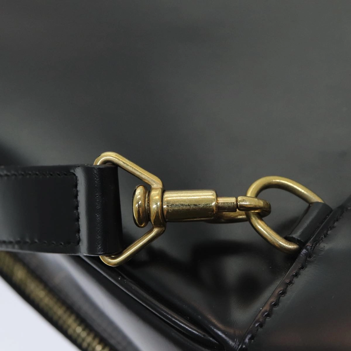 GUCCI Shoulder Bag Patent leather Black Gold 003 3444 0027  85163