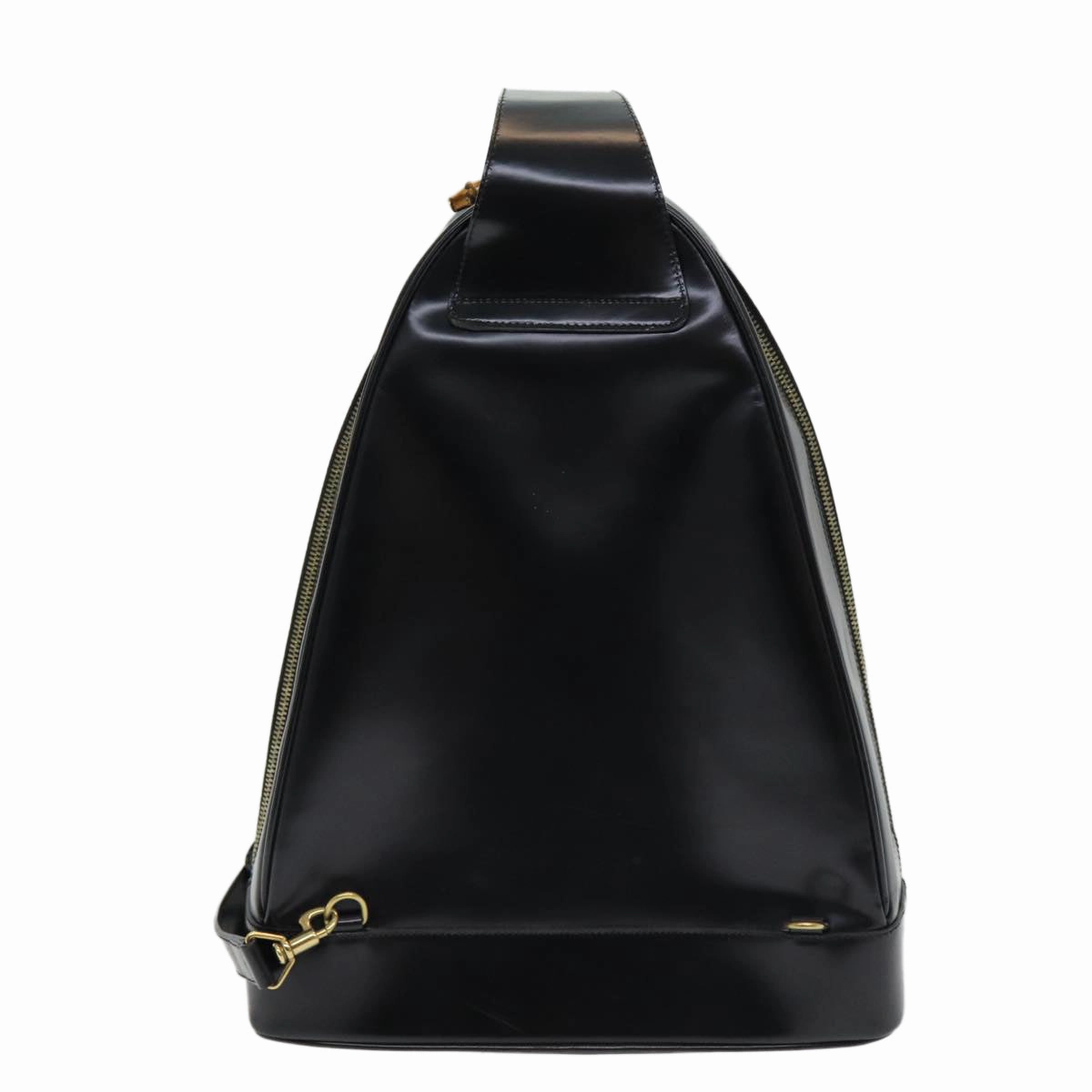 GUCCI Shoulder Bag Patent leather Black Gold 003 3444 0027  85163