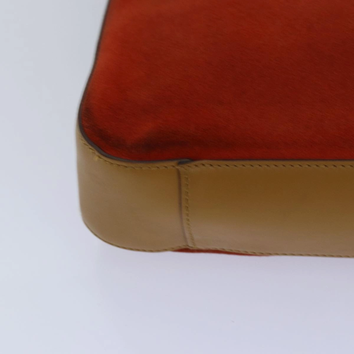 GUCCI Shoulder Bag Suede Red Gold 001 3812 2123  85865