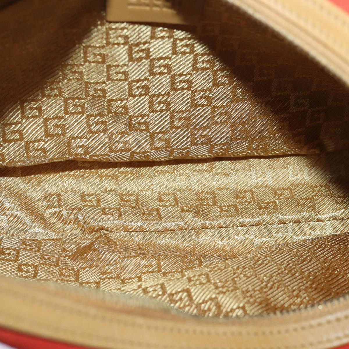 GUCCI Shoulder Bag Suede Red Gold 001 3812 2123  85865