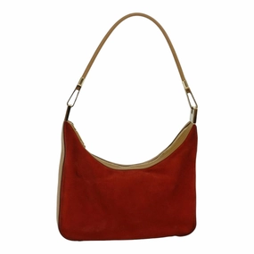 GUCCI Shoulder Bag Suede Red Gold 001 3812 2123  85865