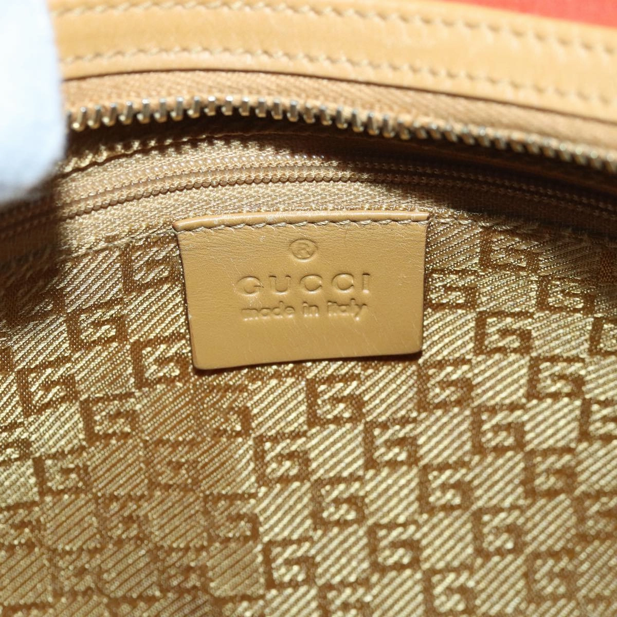 GUCCI Shoulder Bag Suede Red Gold 001 3812 2123  85865