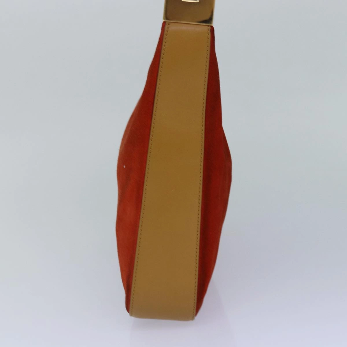 GUCCI Shoulder Bag Suede Red Gold 001 3812 2123  85865