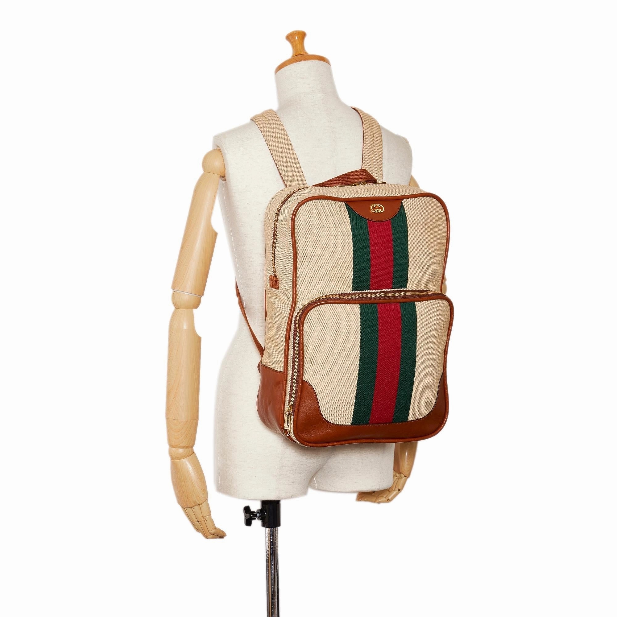 Gucci Web Canvas Backpack (SHG-shIR2a)