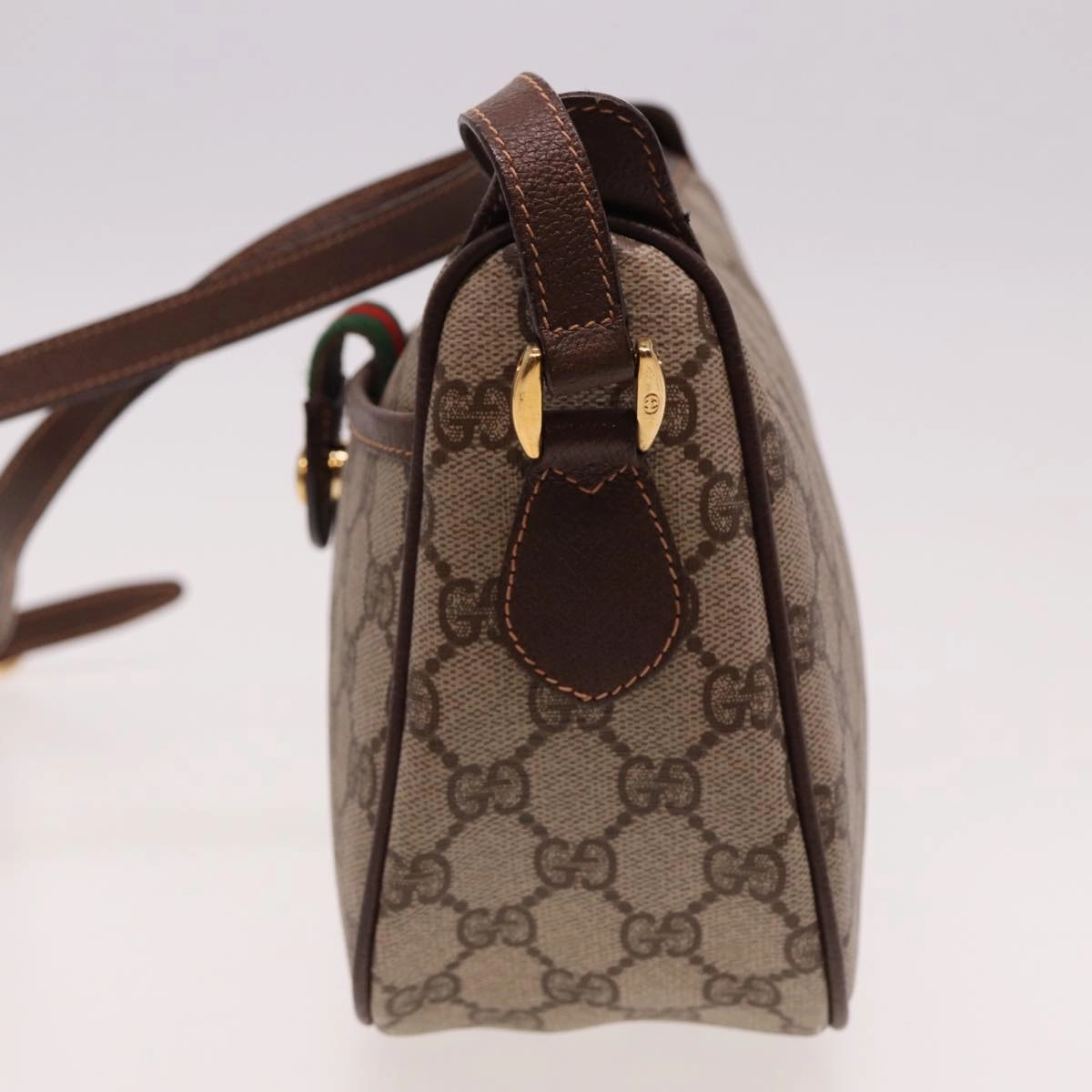 GUCCI Web Sherry Line GG Supreme Shoulder Bag Red Beige 89 02 032  13114