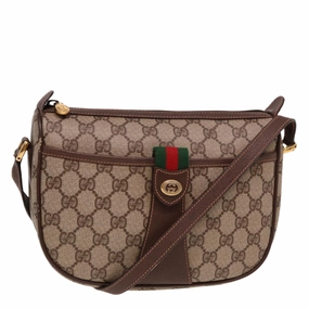 GUCCI Web Sherry Line GG Supreme Shoulder Bag Red Beige 89 02 032  13114
