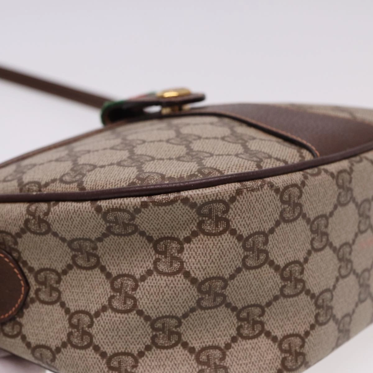 GUCCI Web Sherry Line GG Supreme Shoulder Bag Red Beige 89 02 032  13114
