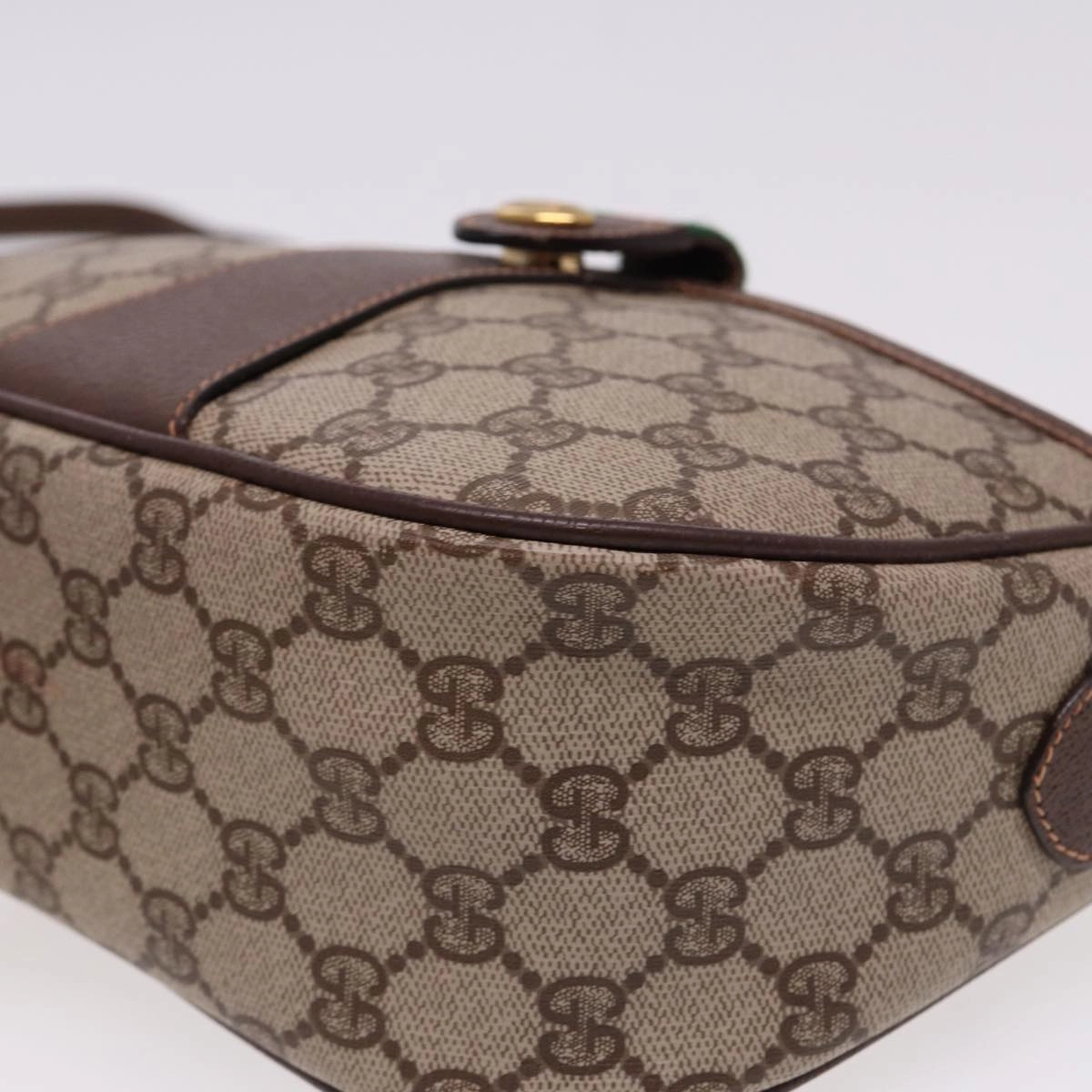 GUCCI Web Sherry Line GG Supreme Shoulder Bag Red Beige 89 02 032  13114