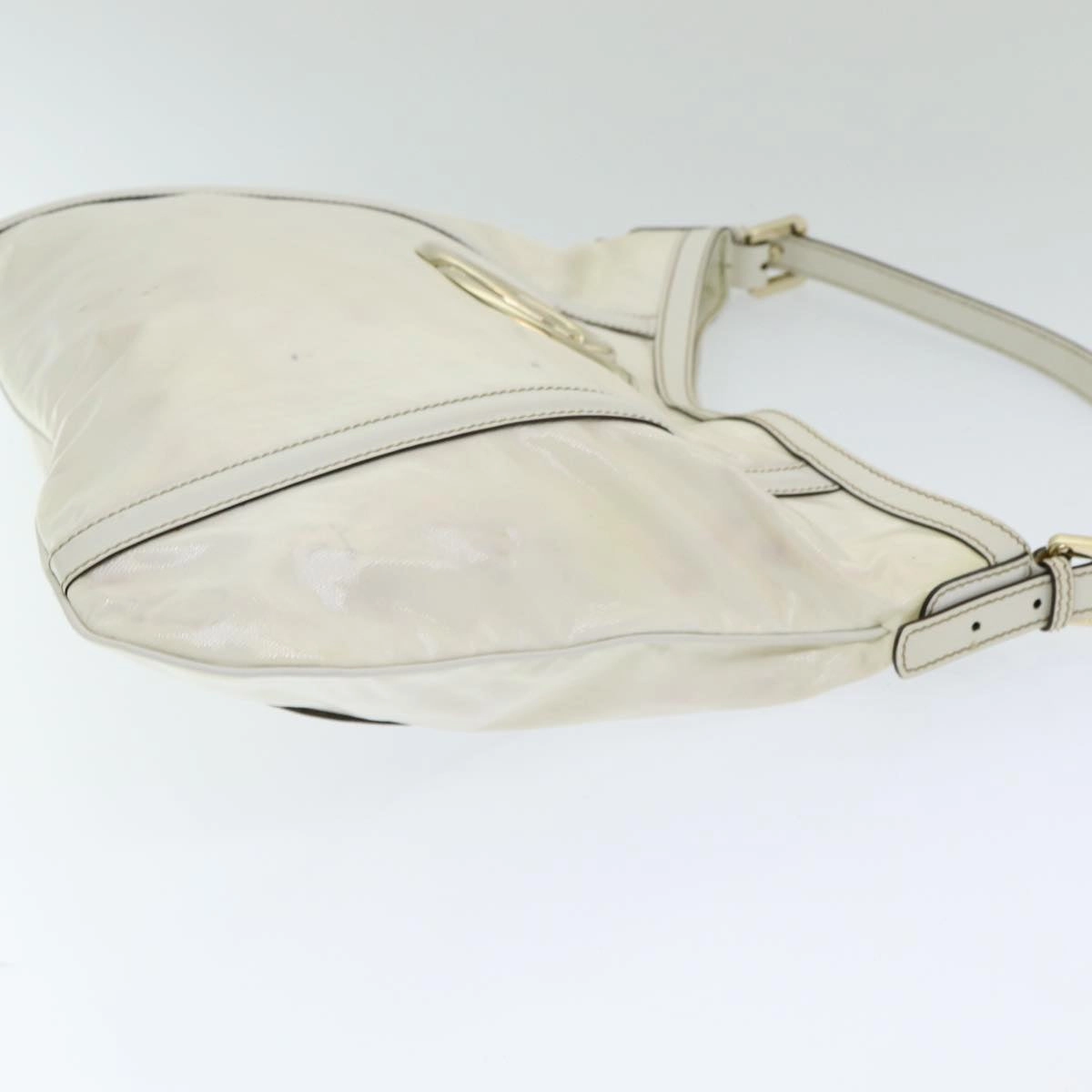 GUCCI Web Sherry Line Shoulder Bag Coated Canvas White Red 162740  ep4886