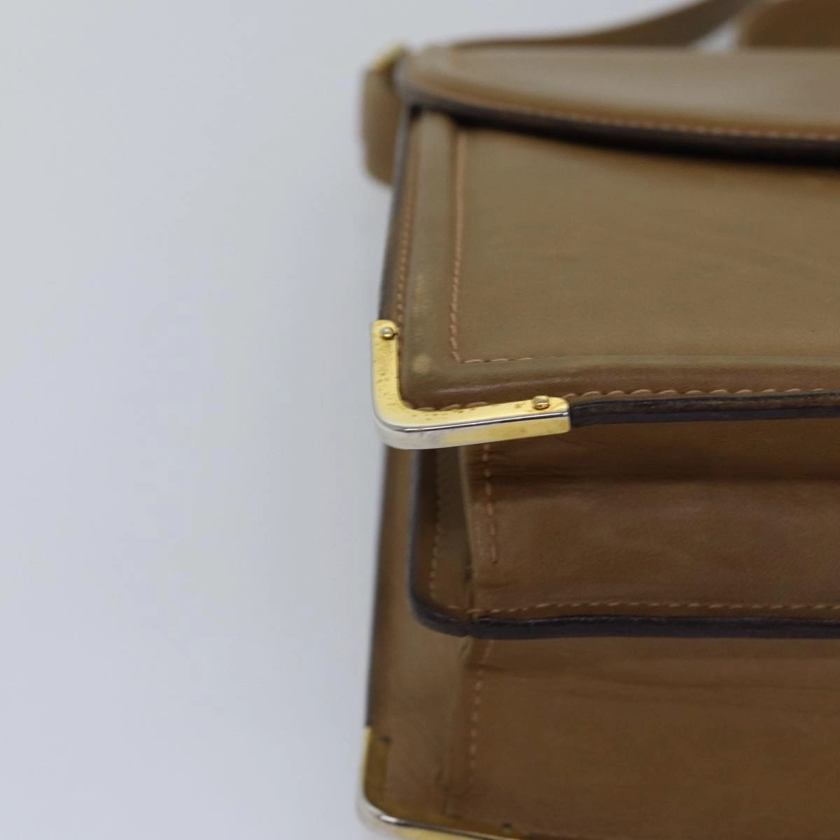 GUCCI Web Sherry Line Shoulder Bag Leather Beige  ep4582