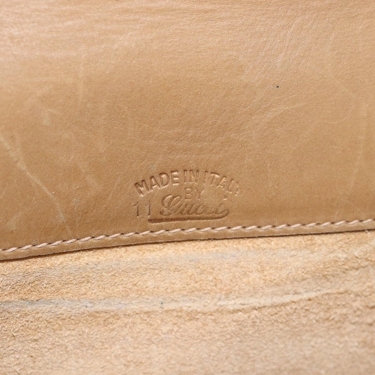 GUCCI Web Sherry Line Shoulder Bag Leather Beige  ep4582