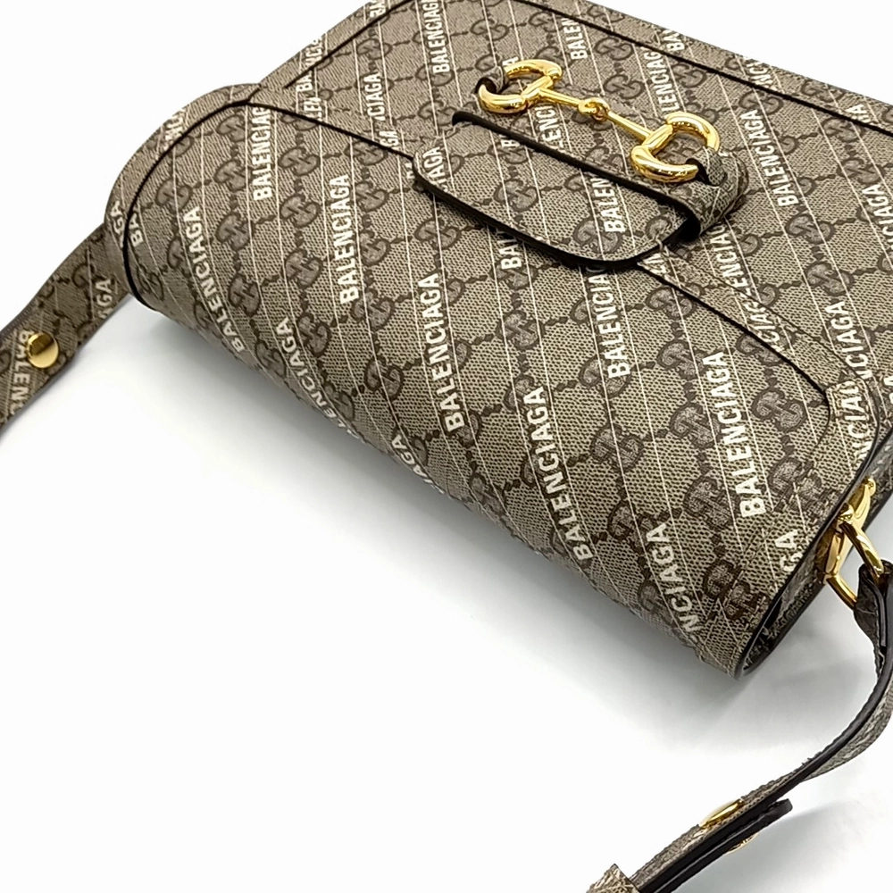 Gucci X Balenciaga Hacker Project 1955 Horsebit Shoulder Bag (602204) (10048220)