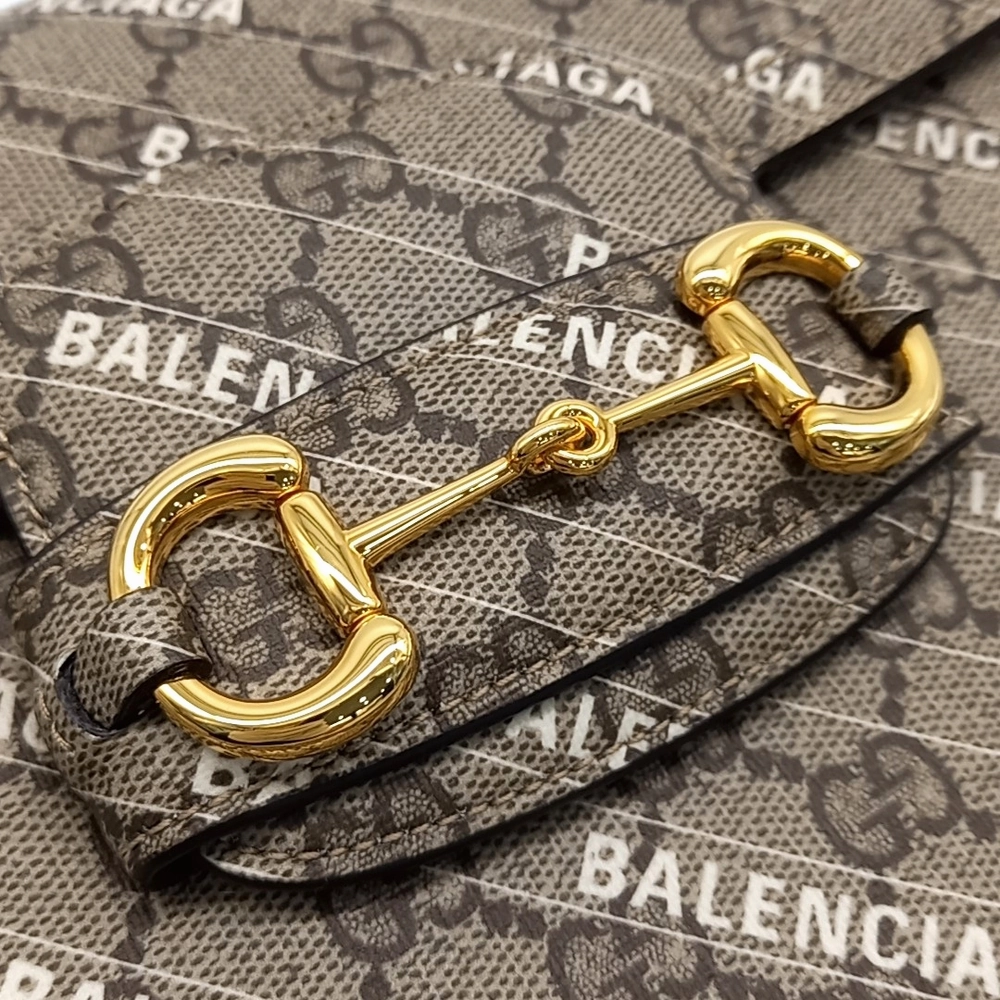 Gucci X Balenciaga Hacker Project 1955 Horsebit Shoulder Bag (602204) (10048220)