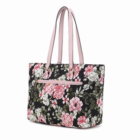 Hallie Quilted Cotton Botanical Pattern Womens Tote Bag
