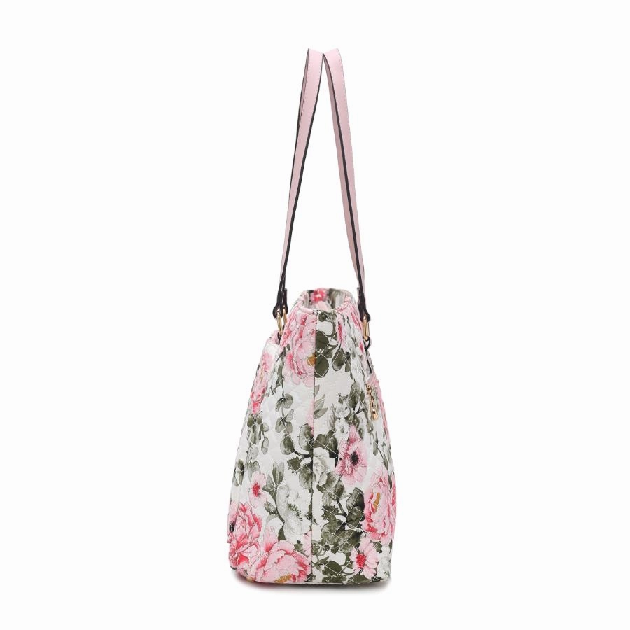Hallie Quilted Cotton Botanical Pattern Womens Tote Bag
