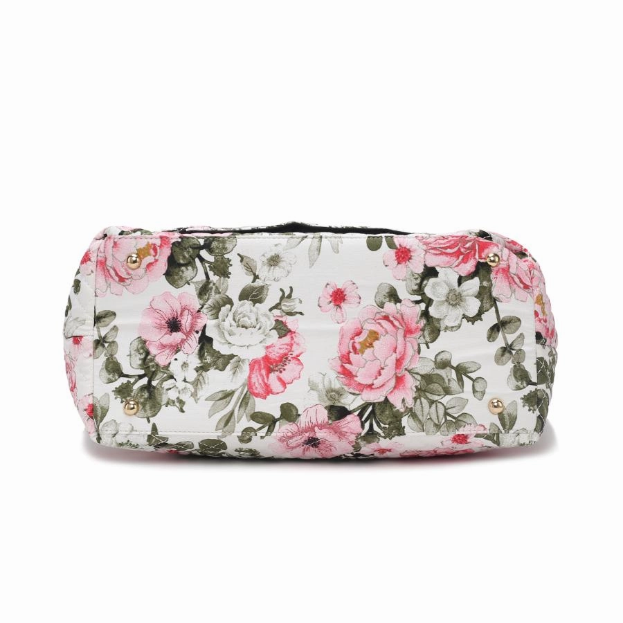Hallie Quilted Cotton Botanical Pattern Womens Tote Bag