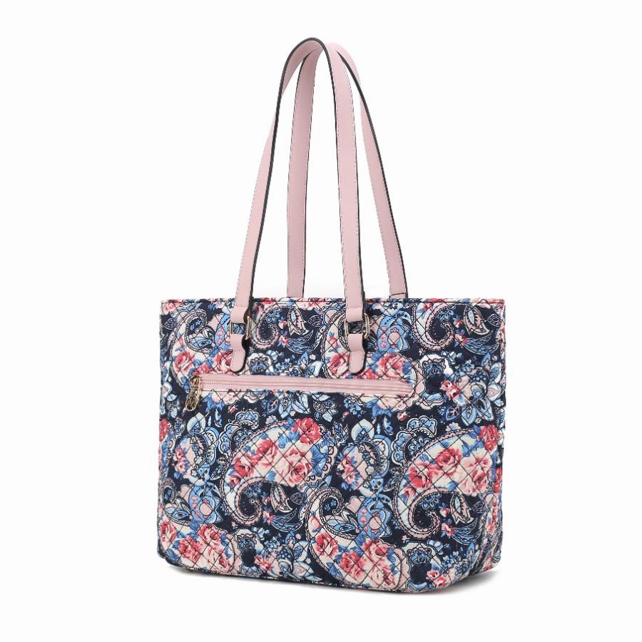Hallie Quilted Cotton Botanical Pattern Womens Tote Bag