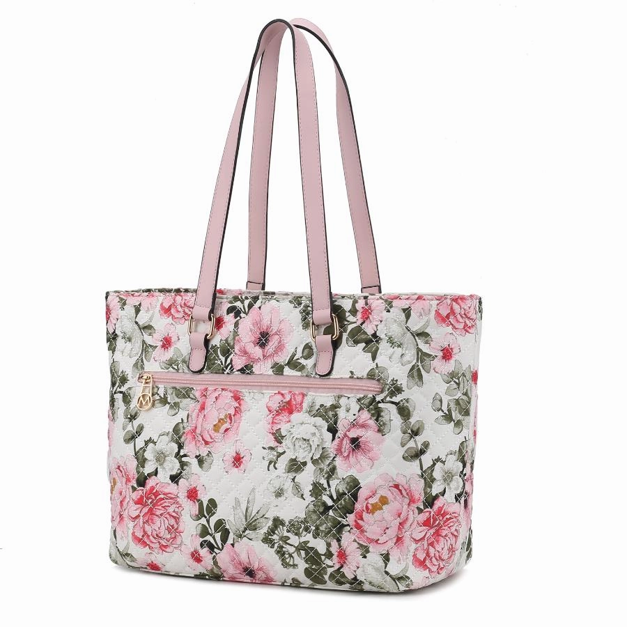 Hallie Quilted Cotton Botanical Pattern Womens Tote Bag