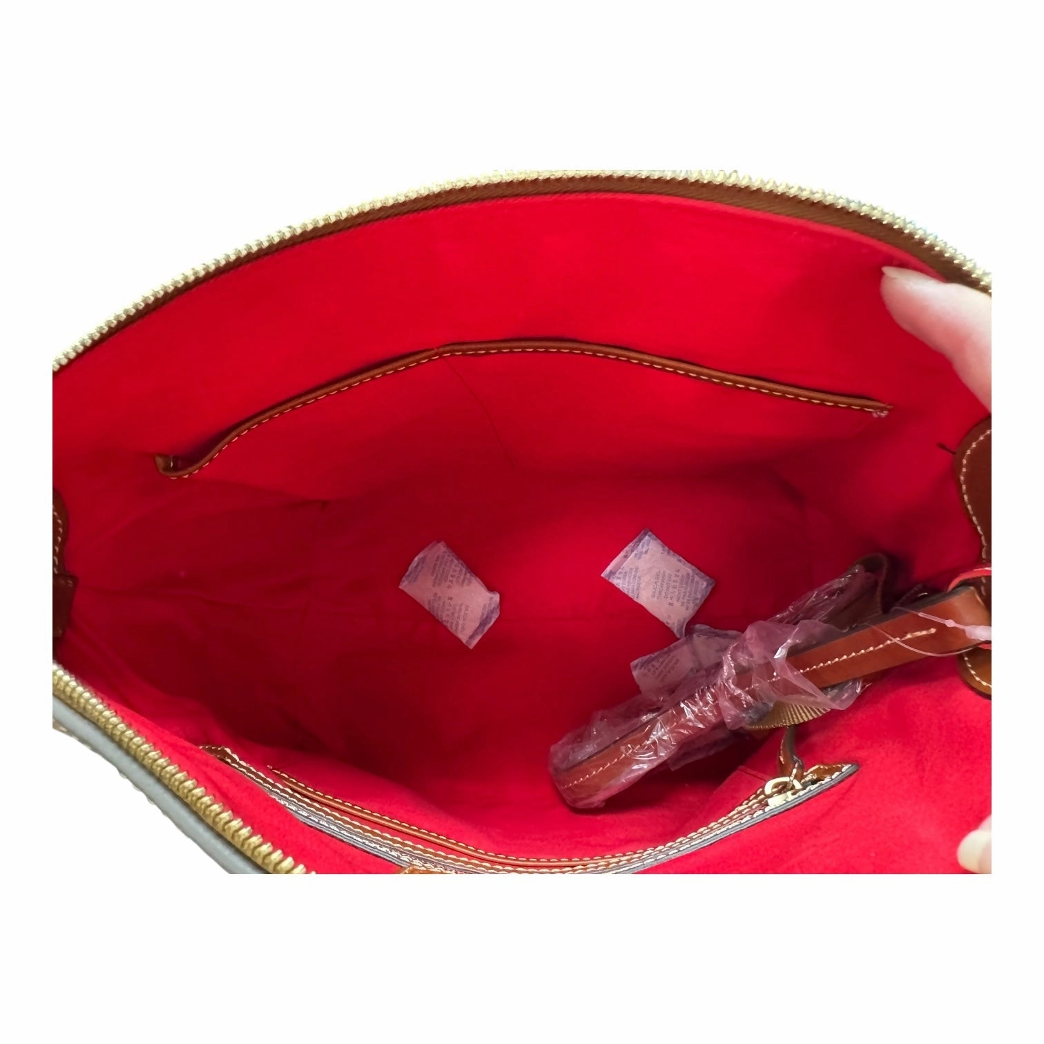 Handbag Designer By Dooney And Bourke In Taupe, Size:Medium