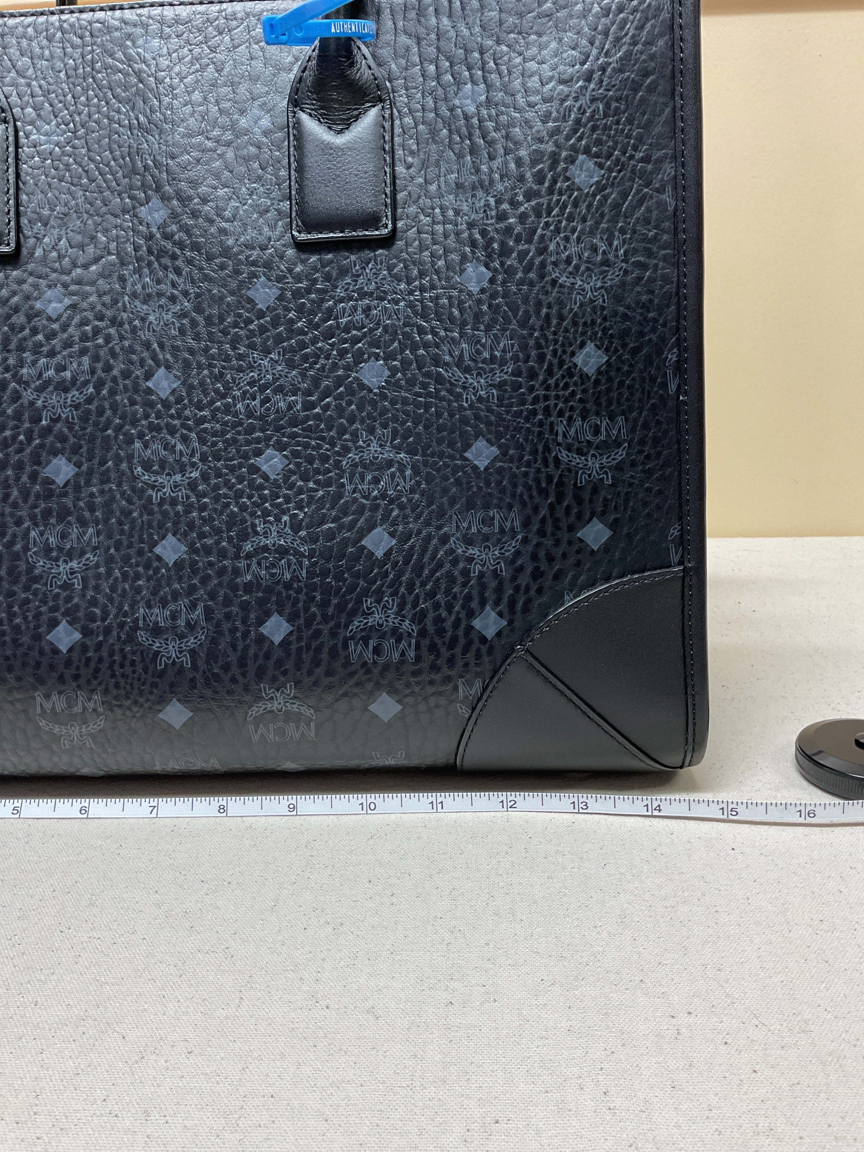 Handbag Luxury Designer By Mcm In Black, Size:Large