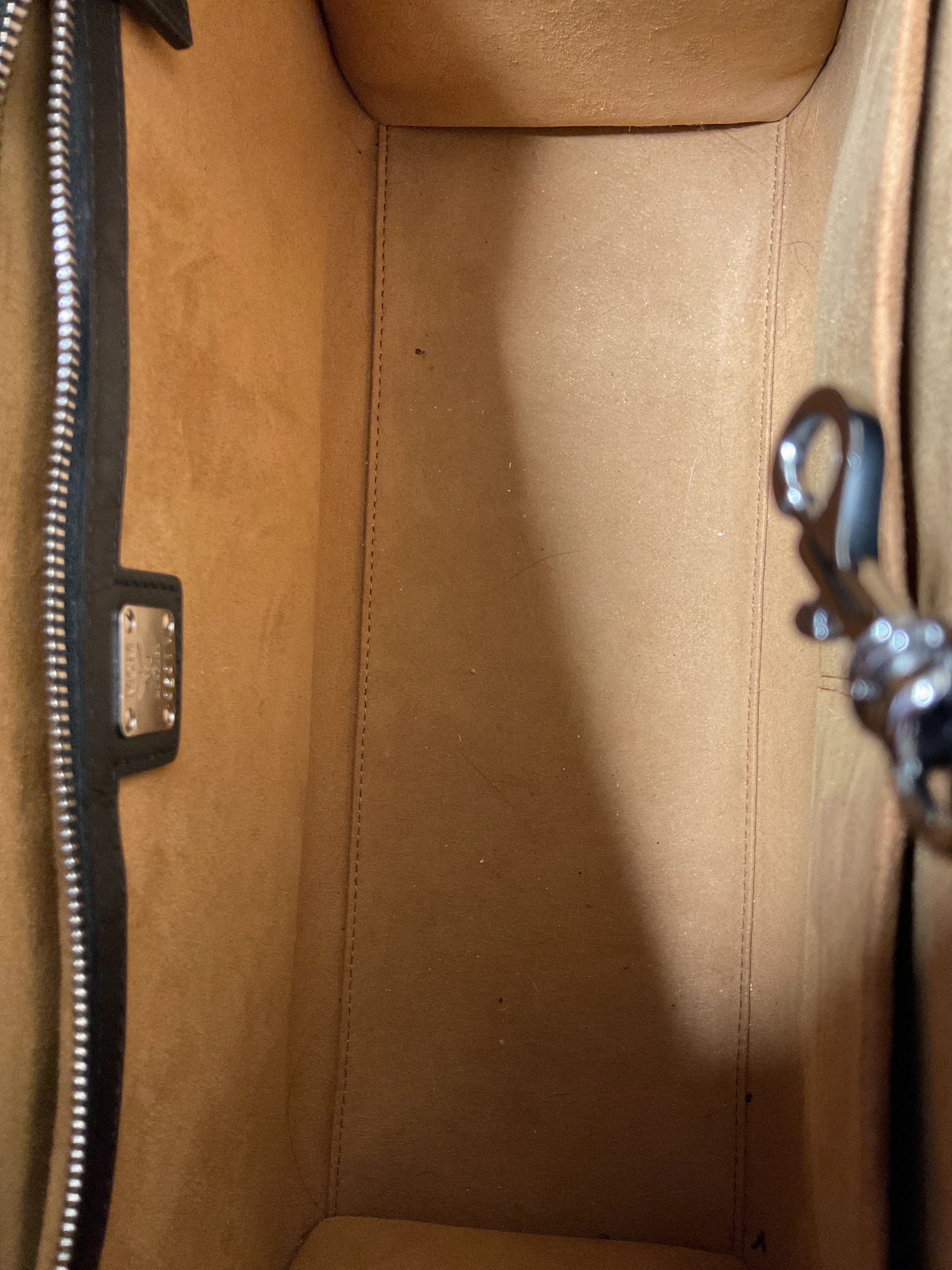Handbag Luxury Designer By Mcm In Black, Size:Large