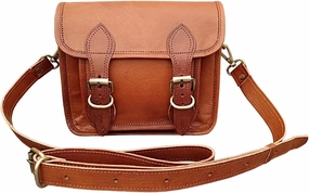 Handcrafted Vintage Leather Crossbody Sling Bag Men Woemn Purse Wallet Satchel Handbag Messenger Bags, 9 Inch Mini