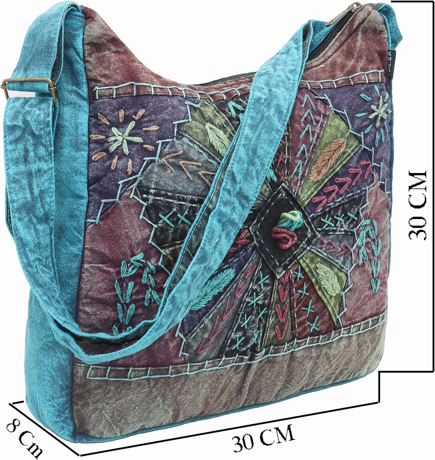 Handmade, Cotton messenger style shoulder bags for women.