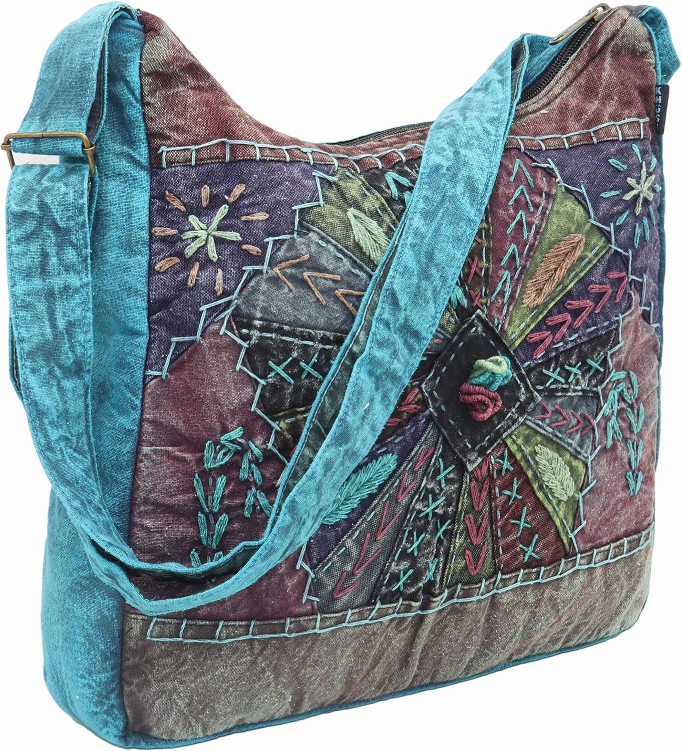 Handmade, Cotton messenger style shoulder bags for women.