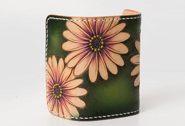 Handmade Leather key wallet card change coin wallet purse cute small women wallet