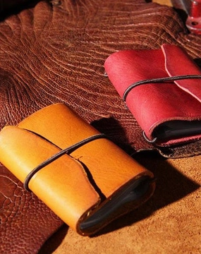 Handmade Leather Mens Card Holder Small Card Wallet for Women