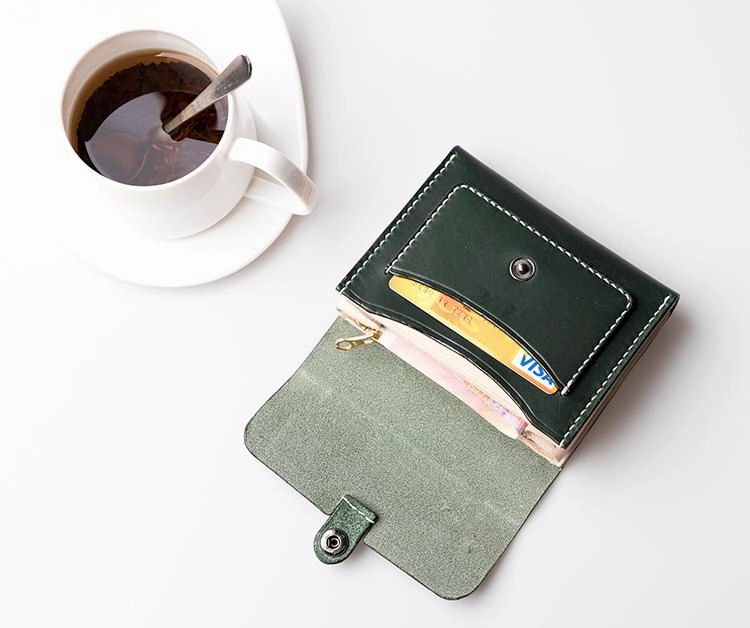 Handmade Leather Mens Cool billfold Wallet Card Holder Small Card Wallets for Men Women