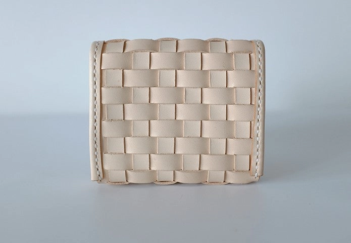 Handmade LEATHER Womens Braided Small Wallet Leather Card Small Wallet FOR Women
