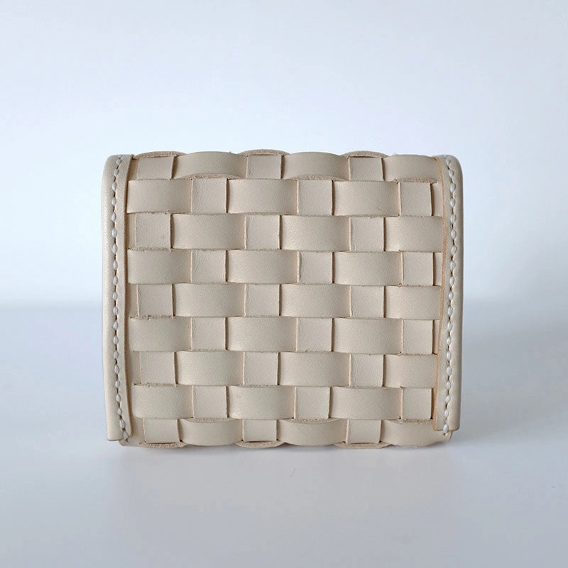 Handmade LEATHER Womens Braided Small Wallet Leather Card Small Wallet FOR Women