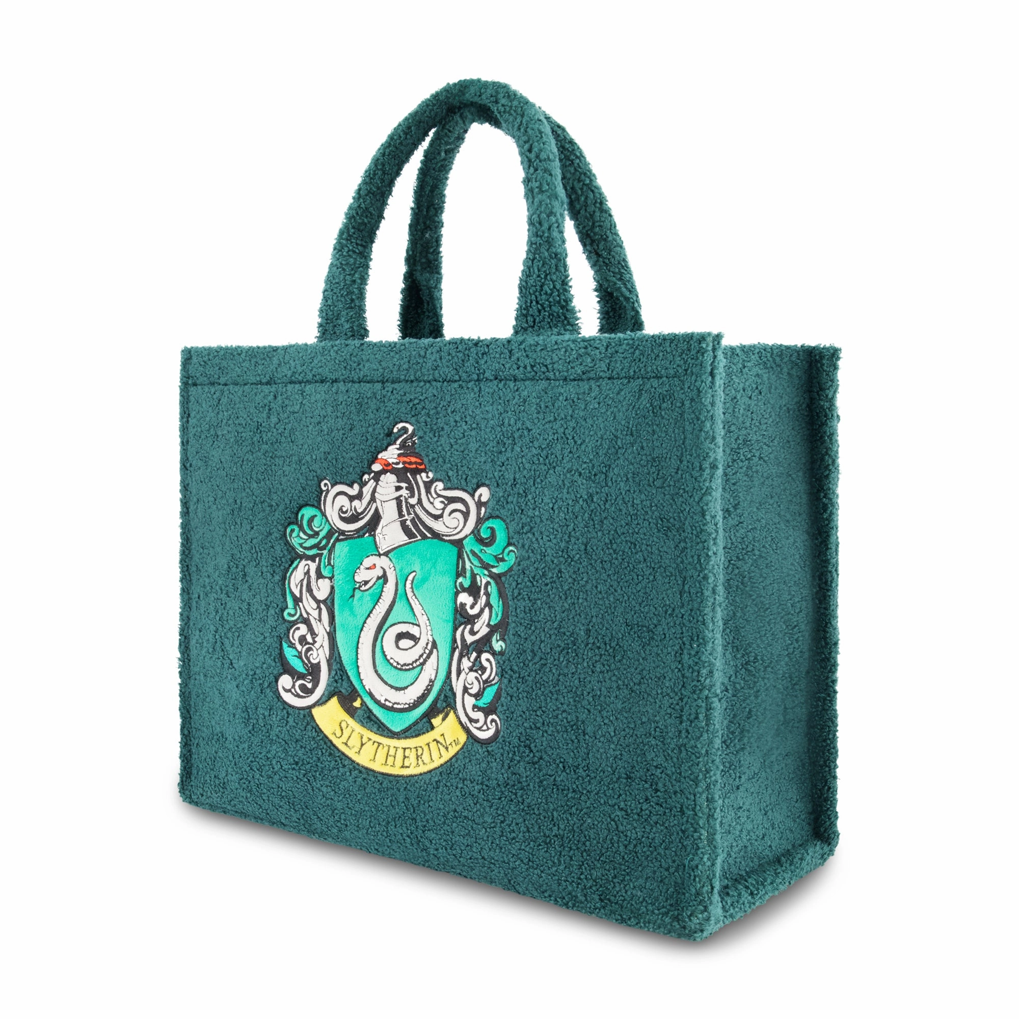 Harry Potter Slytherin Crest Sherpa Travel Tote with Trolley Strap
