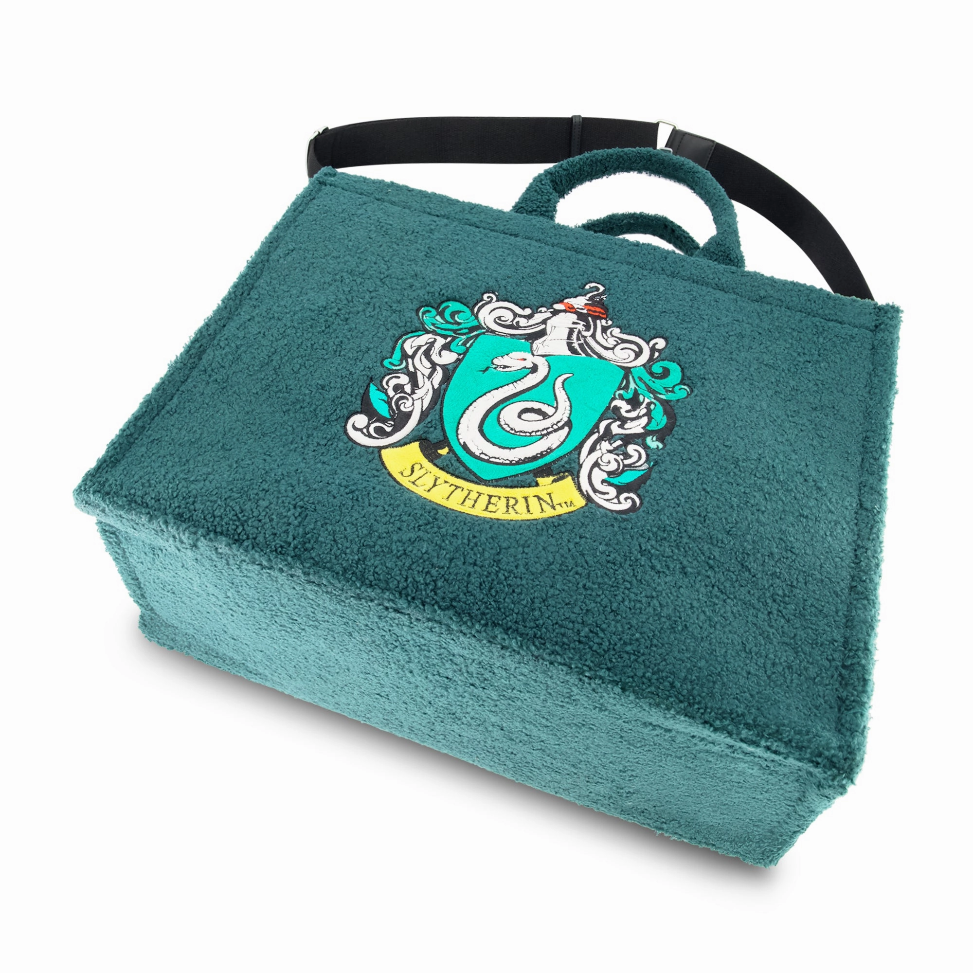 Harry Potter Slytherin Crest Sherpa Travel Tote with Trolley Strap