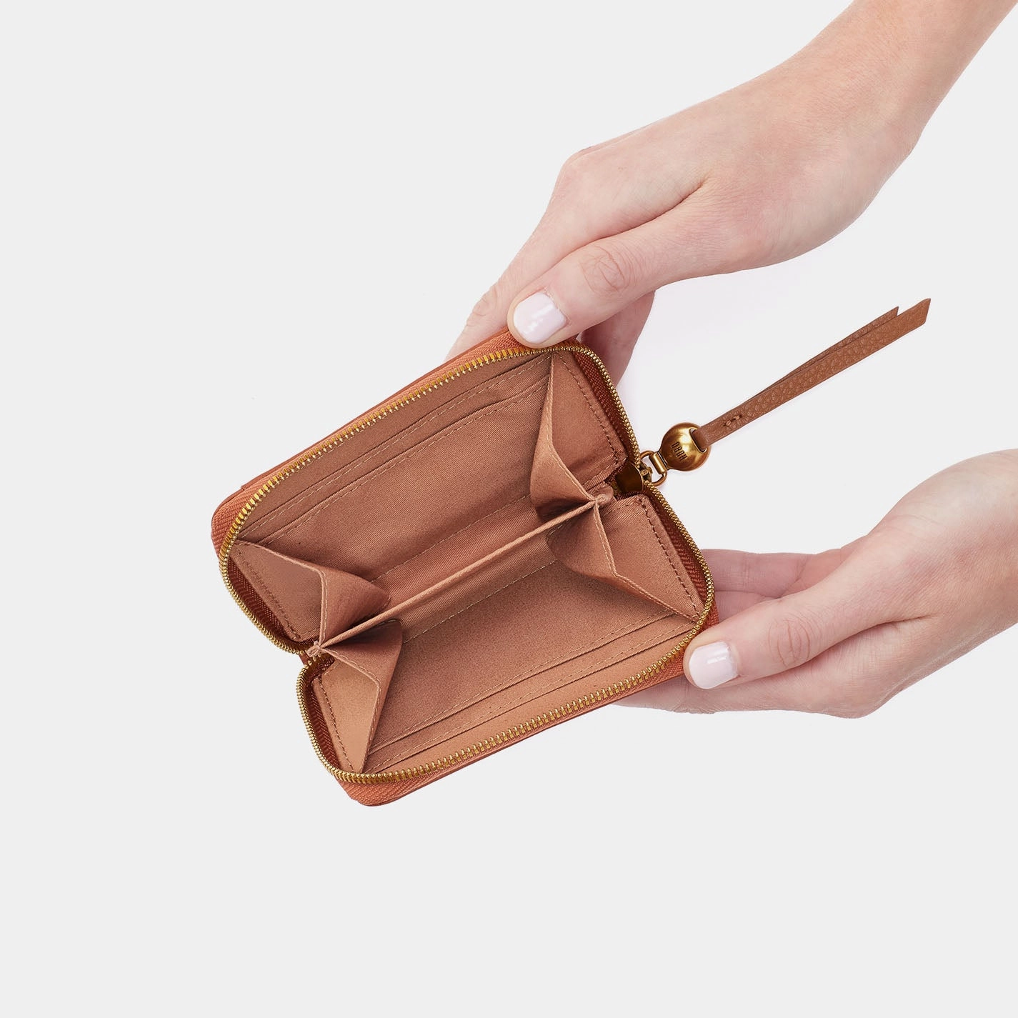 Hart Card Case In Pebbled Leather - Warm Honey