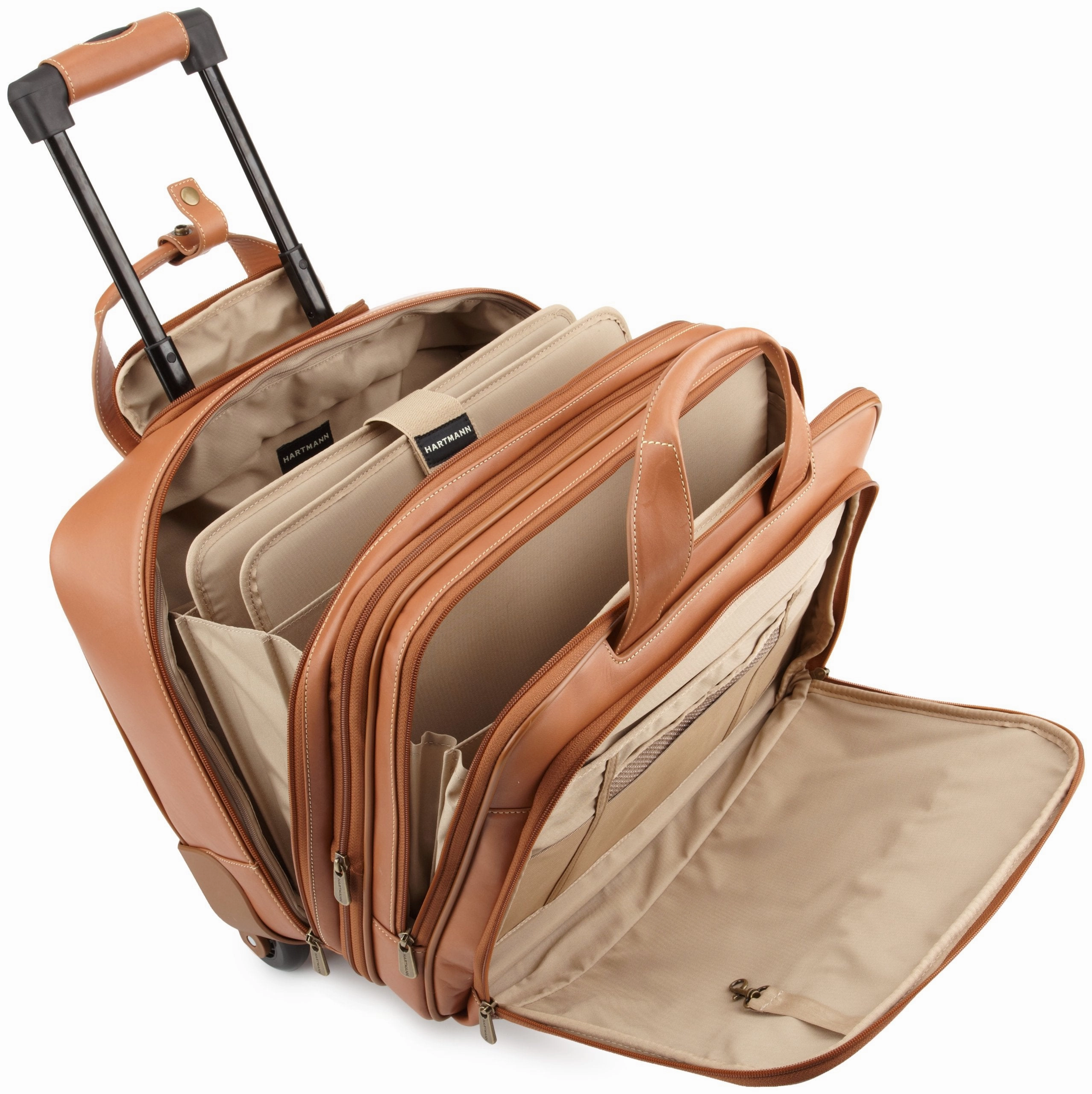 Hartmann Luggage Belting Leather Expandable Mobile Traveler Office,Natural,One Size