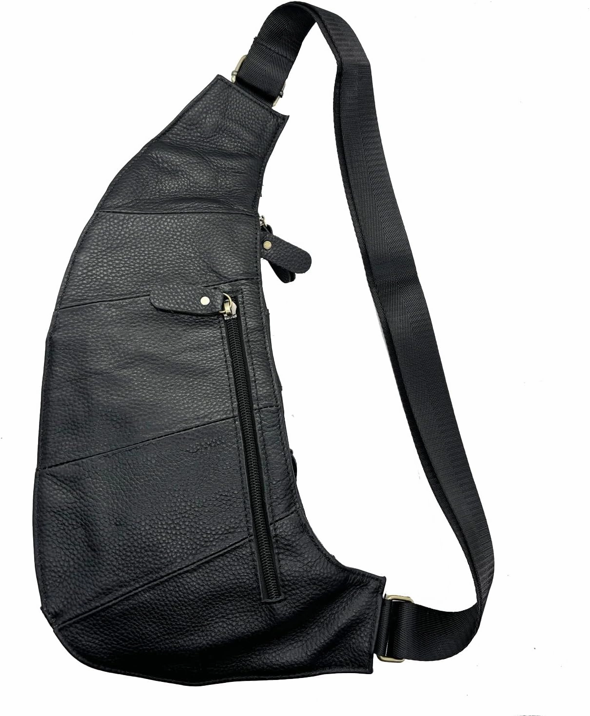 Hebetag Leather Sling Bag Crossbody Backpack for Men Women Travel Outdoor Camping