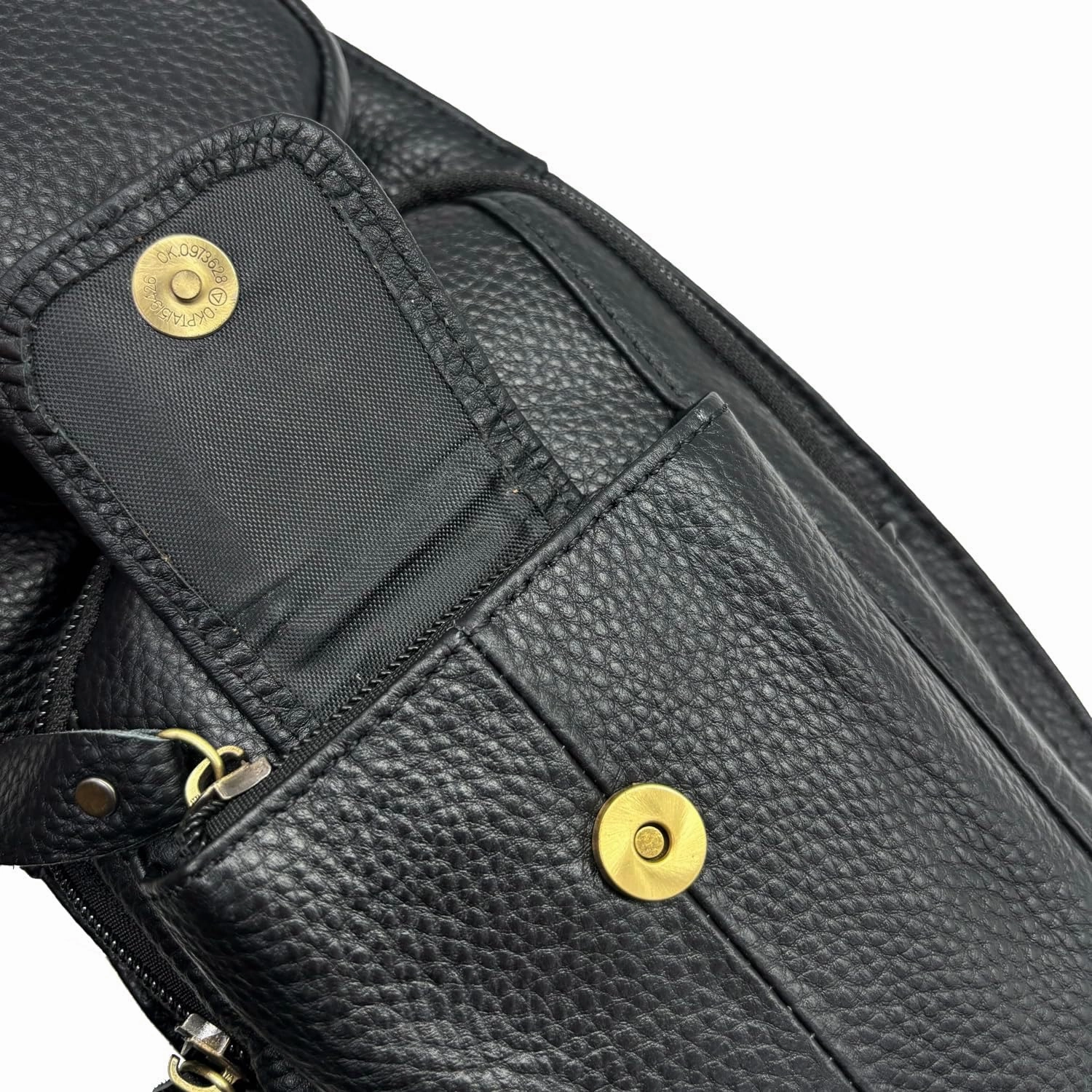 Hebetag Leather Sling Bag Crossbody Backpack for Men Women Travel Outdoor Camping