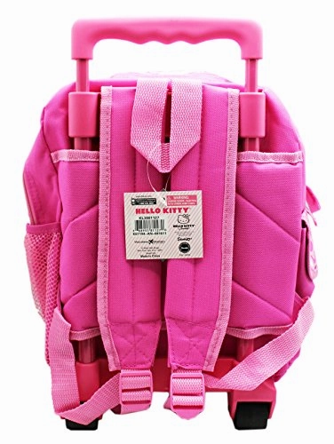 Hello Kitty Pink Fuzzy Patch Preschooler Rolling Backpack (12In)