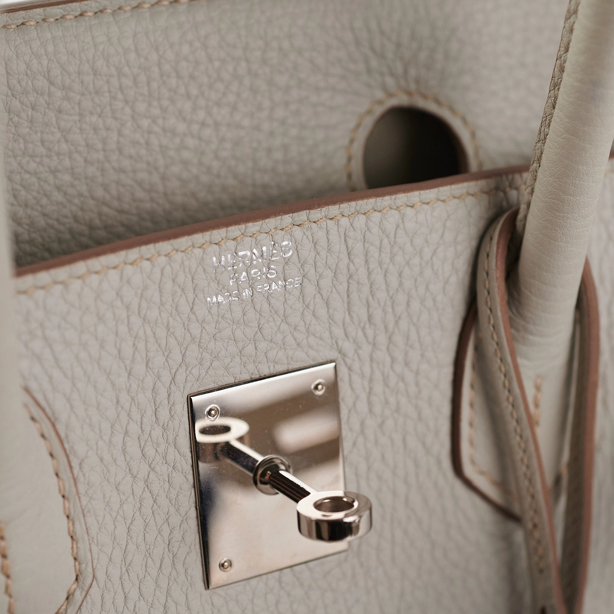 Hermes Birkin 30 Gris Perle Stamp P Square (2012)